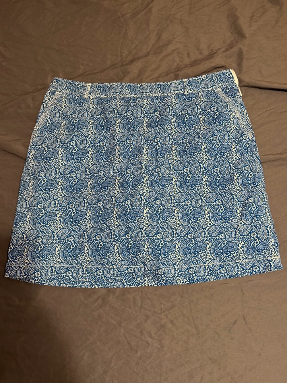 Dockers Blue Paisley A-Line Mini Skirt